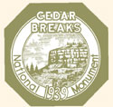 Cedar Breaks National Monument Window sticker - 1939